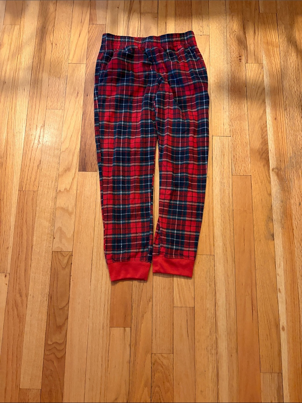 Old Navy Red and Navy Plaid Kids Pajama Bottoms